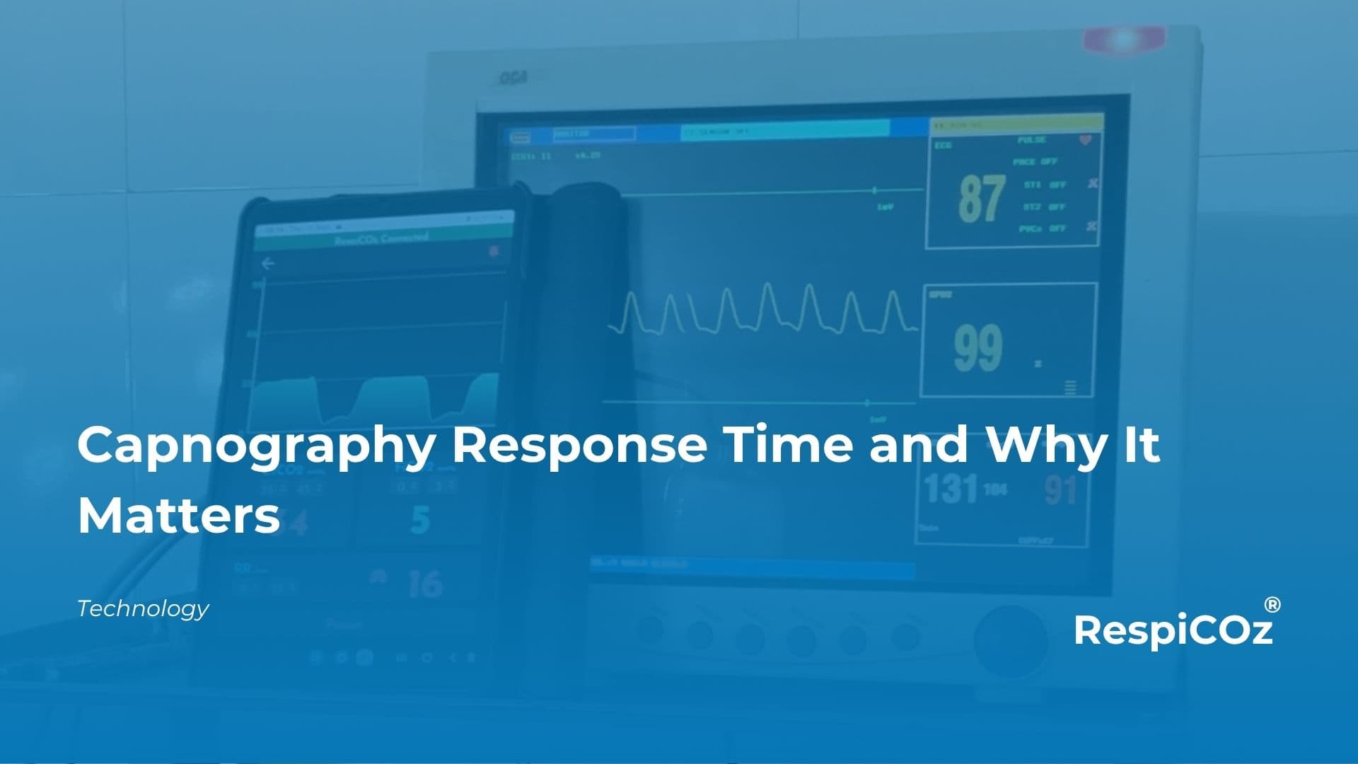 Capnography response time comparison of a fast and a slow EtCO2 waveform