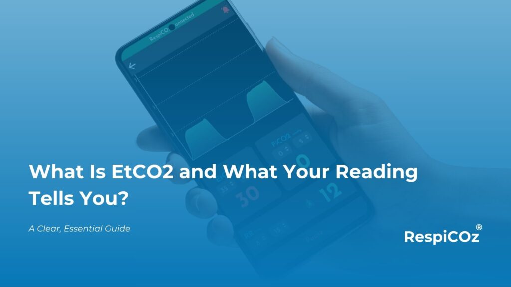 What is EtCO2 shown as end-tidal CO2 on a capnography waveform
