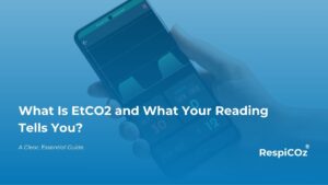 What is EtCO2 shown as end-tidal CO2 on a capnography waveform